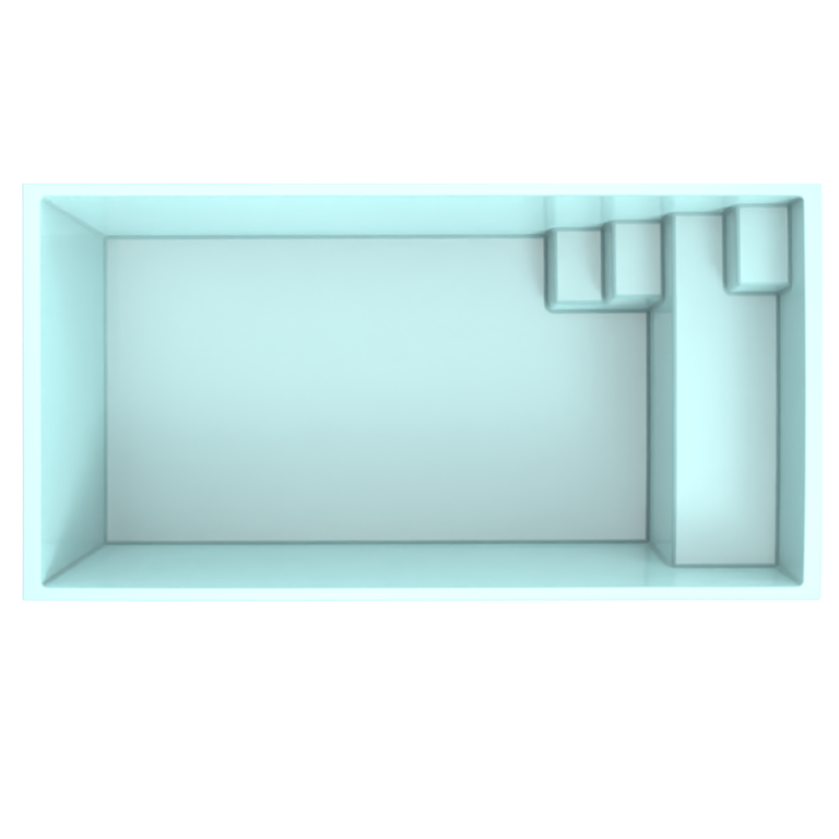 Piscine coque coloris Bleu lagon