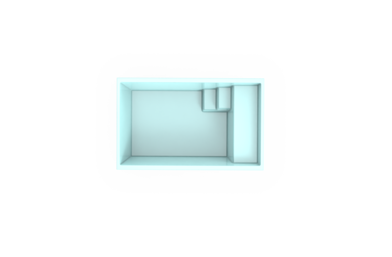 Piscine coque coloris Bleu lagon